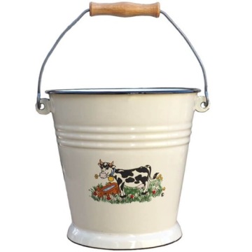 Ретро эмалевое ведро 1 л ведро белое