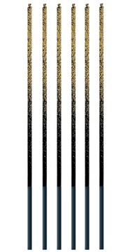 ŚWIECZKI NA TORT OMBRE ZŁOTY BROKAT-6 SZTUK-1946