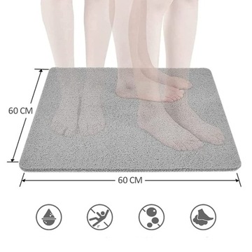 ПРОТИВОСКОЛЬЗЯЩИЙ КОВРИК ДЛЯ ДУША С ДРЕНАЖНЫМИ ОТВЕРСТИЯМИ, БЫСТРОСЫХАЮЩИЙ