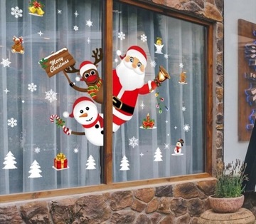 NAKLEJKI ŚWIĄTECZNE DWUSTRONNE NA SZYBĘ OKNO XXL BOŻONARODZENIOWE