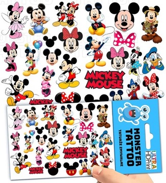 TATUAŻE ZMYWALNE TYMCZASOWE DLA DZIECI MYSZKA MIKI WZORY ORYGINALNE