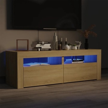 SZAFKA RTV KOMODA STOLIK PÓŁKA POD TV TELEWIZOR LED Dąb Sonoma 120x35x40 cm