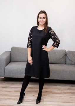 КЛАССИЧЕСКОЕ ЭЛЕГАНТНОЕ КРУЖЕВНОЕ ПЛАТЬЕ, РАЗМЕР 46