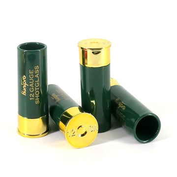 4 zielone kubki Shotgun Shell 12 Gauge kieliszek i