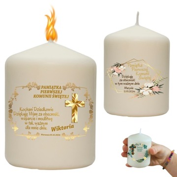 ПРИЧАСТНАЯ СВЕЧА С ПРИНТОМ СПАСИБО ЗА ГОСТЕЙ СУВЕНИР ПЕРВОГО ПРИЧАСТИЯ