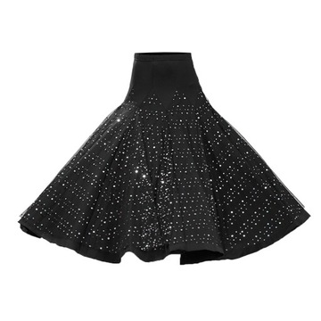 New Latin flamenco Ballroom Dance Dress Modern tango Waltz skirt Black