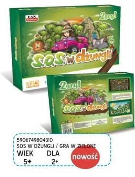 GRA PLANSZOWA 2W1 SOS W DŻUNGLI GRAJ W ZIELONE