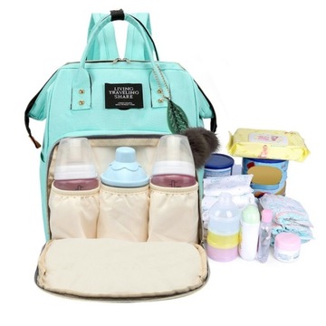 Бирюзовый рюкзак-сумка-тележка