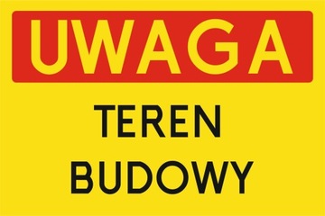 Tabliczka Teren Budowy Odblaskowa 200x300mm PCV