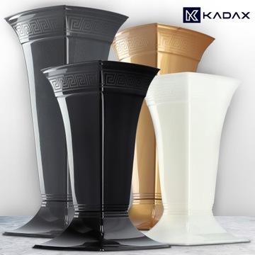 WAZON FLAKON NA CMENTARZ 39cm KWIATY ŻYWE SZTUCZNE GRÓB PLASTIKOWY BIAŁY