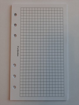 Wkład segregatora notesu planera Biały - zadruk KRATKA - A6 9,9x17cm