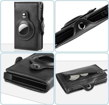 МУЖСКОЙ КОЖАНЫЙ КОШЕЛЕК ДЛЯ ВИЗИТНИЦ С AIRTAG SLIM СОВРЕМЕННАЯ ЗАЩИТА