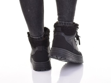 ИСКУССТВЕННЫЙ МЕХ УТЕПЛЕННЫЙ СНЕГ САПОГИ ЖЕНСКИЕ ЗИМНИЕ КРОССОВКИ ЧЕРНЫЙ