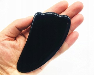 MASAŻER JADEITOWY DO TWARZY CZARNY PŁYTKA GUA SHA