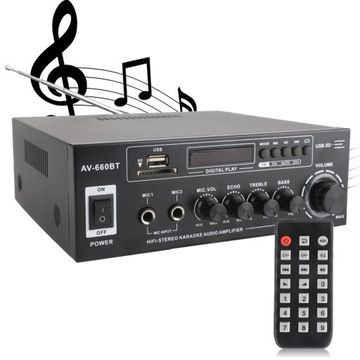 CYFROWY WZMACNIACZ SURROUND HIFI BLUETOOTH 5.0 WYJŚCIE STEREOFONICZNE 2.0