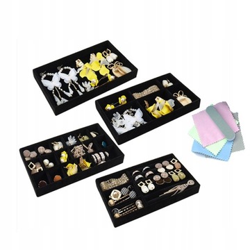 Поднос для украшений Органайзер для ящиков 4шт черный