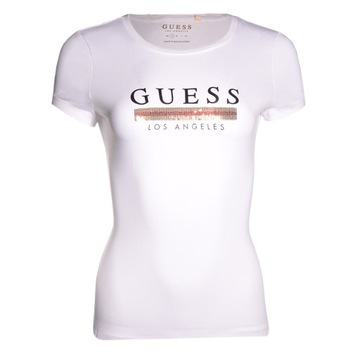 T-Shirt Damski GUESS Logo M1RI28 J1311 Biały