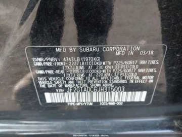 Subaru XV II Crossover 2.0i 150KM 2018 Subaru XV 2.0 benzyna 150KM 4X4 wersja PREMIUM , mala szkoda 2.0 Benzyna, zdjęcie 15