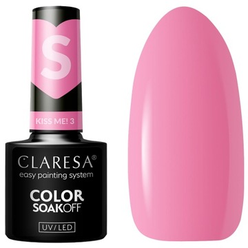 Claresa Lakier Hybrydowy UV/LED 5g - Kiss Me! 3 Różowy