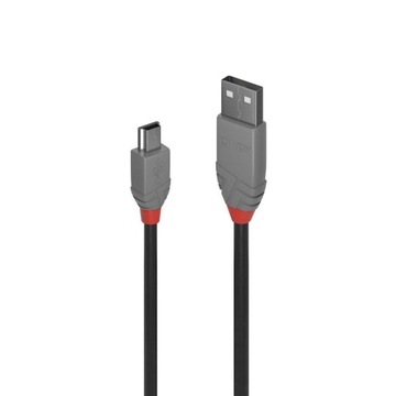 Lindy 36724 Kabel USB 2.0 A - Mini-B Anthra Line - 3m