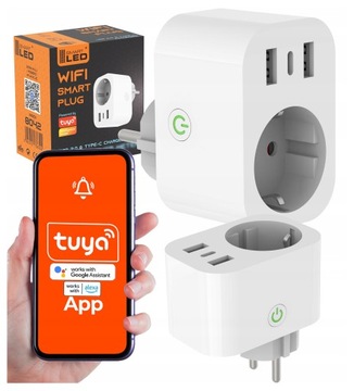 Gniazdko WiFi inteligentne Tuya ładowarka USB