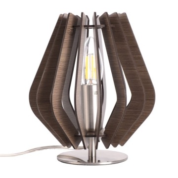 LAMPKA NOCNA - LED - DREWNIANA - BRĄZ - SYPIALNIA - NA SZAFKĘ