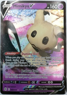 BRS | Mimikyu V 68/172 | PSYCHIC | Karta Pokemon