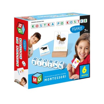 MONTESSORI zabawka edukacyjna KOSTKA PO KOSTCE - PISANIE 6 KOSTEK