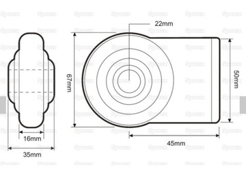 Sparex Наконечник тяги нижнего рычага 22x45x50