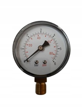 MANOMETR TECHNICZNY RADIALNY DOLNY 1/4 63mm 6 BAR
