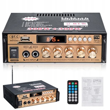 WZMACNIACZ CYFROWY BLUETOOTH ODTWARZACZ MUZYCZNY