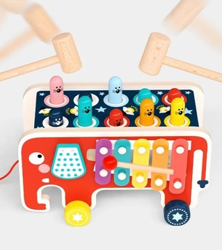 ДЕРЕВЯННАЯ ИГРУШКА-ПАЗЗЛ МОНТЕССОРИ СЛОН НАКЛЕЙКА СЛОН