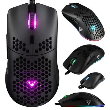 MYSZKA GAMINGOWA USB PODŚWIETLANA RGB MODECOM VOLCANO SHINOBI 3327 CZARNA