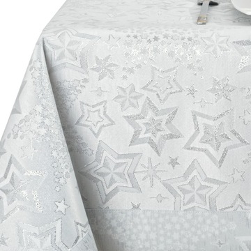 Рождественская скатерть-манжета 5 см Silver Stars K1 160x110 см