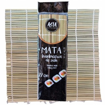 Mata Bambusowa 27x27cm do Sushi Zielona MAKISU