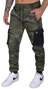 OCIEPLANE DRESOWE MĘSKIE SPODNIE DRESY BOJÓWKI JOGGERY ZIMOWE