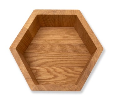 DREWNIANA PÓŁKA HEKSAGON PLASTER MIODU MAXI DĄB NATURALNY