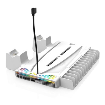 ЗАРЯДНАЯ СТАНЦИЯ ОРГАНАЙЗЕР RGB ДЛЯ DualSense+PS5/PS5 SLIM 2023 ОХЛАЖДАЮЩИЙ ВЕНТИЛЯТОР