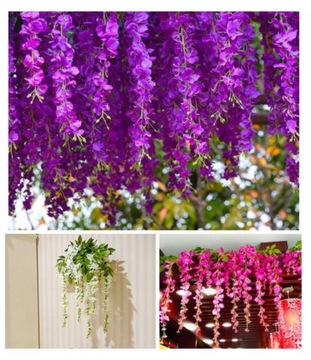 12x WISTERIA GLICYNIA GIRLANDA KWIATOWA GIRLANDY Z WISTERI SZTUCZNE KWIATY