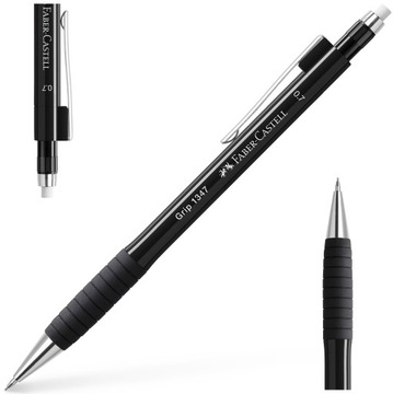 FABER-CASTELL Ołówek automatyczny z gumką na rysiki 1347 Grip 0,7 mm