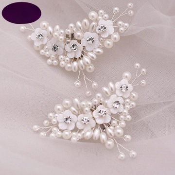 2 SZTUKI ŚLUBNE KLIPSY DO BUTÓW NA WYSOKIM OBCAsie KLIPS DO BUTÓW DLA PANNY MŁODEJ