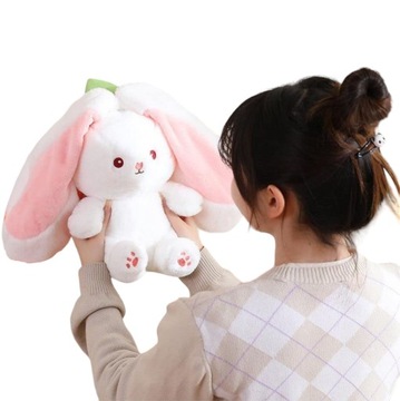 DUŻA MASKOTKA PLUSZAK KRÓLIK TRUSKAWKA KRÓLICZEK PRZYTULANKA PODUSZKA 40 CM