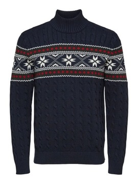 Selected Homme sweter świąteczny norweski navy L