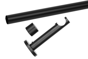 ОДИНОЧНЫЙ МАТОВЫЙ ЧЕРНЫЙ КАРДИНС МЕТАЛЛ 180 СМ ТОЛЩИНА LOFT ТРУБА 25 ММ RENA