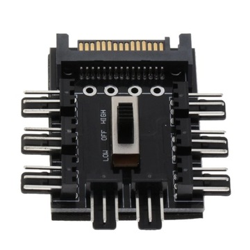 Adapter SATA Fan Hub 1 do 8x 3Pin Splitter Riser