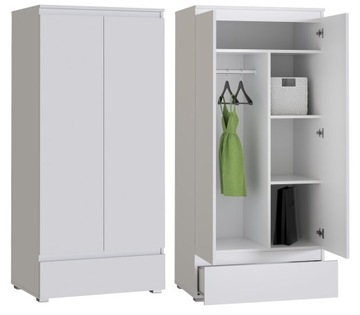 SZAFA UBRANIA GARDEROBA NEO 05 BIAŁA SZUFLADA 85CM