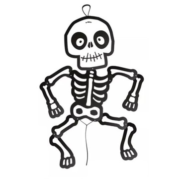 Szkielet kościotrup Halloween 85cm dekoracja wisząca na drzwi 1 sztuka