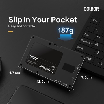 Карманная светодиодная панель Colbor PL8B 2500-9000K