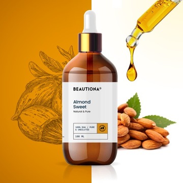 МИНДАЛЬНОЕ МАСЛО ИЗ СЛАДКОГО МИНДАЛЯ 100 МЛ ДЛЯ ВОЛОС ТЕЛА, ЛИЦА