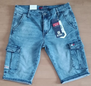 męskie bojówki krótkie jeans M.Sara rozmiar 38